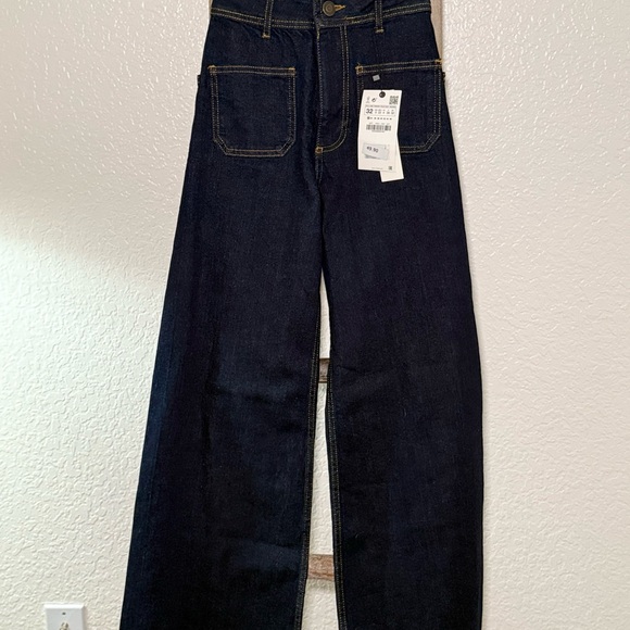 Zara Denim - Zara Dark Indigo Wide Leg Jeans